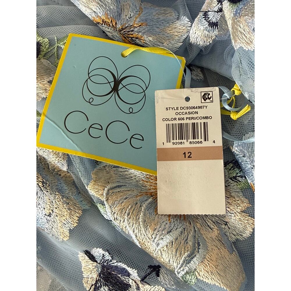 Cece Light Blue Avianna Embroidered Sleeveless Maxi Dress 12 NWT - Picture 12 of 12